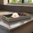 thumbnail image 2 of Contemporary Home Living Rectangular Fish Scale Serving Tray - 15.75" - Navy Blue and Gold, 2 of 8