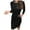 Black, variant on VSSSJ Women's Long Sleeve Casual Dresses Crew Neck Tie Waist Knee Length Daily Solid Color Comfy Loose T-Shirt Dress with Pockets Black XL