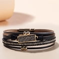 thumbnail image 3 of Pulsera de cuero con cierre magnético - Pulseras con estilo - Pulsera de cuero con cierre magnético - Pulsera de cuero con para hombres y mujeres Negro Yinane Pulseras envolventes, 3 of 7
