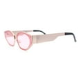 thumbnail image 4 of Womens Tapered Thick Temple Subtle Cat Eye Inset Lens Metal Rim Sunglasses Gold - Pink, 4 of 5