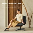 thumbnail image 5 of Nouhaus Balloon Criss Cross Chair, Cross Legged Swivel Vanity Chair with Wide Comfy Padded Seat, Armless No Wheels Fabric Modern Home Lounge Chairs for Living Room,Bedroom, 5 of 7