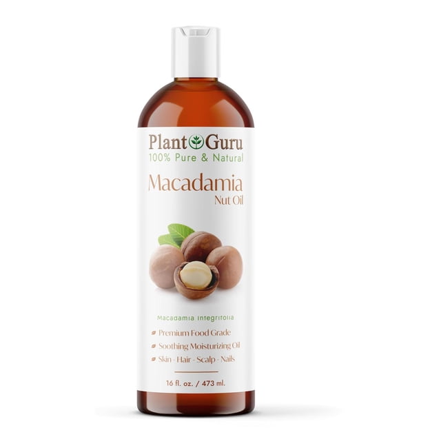 Aceite de Nueces de Macadamia Virgin Unrefined Cold Pressed Natural 16 oz para Piel, Cuerpo y Rostro