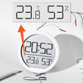 thumbnail image 3 of Reloj despertador moderno de pared shaofei con alarma temperatura y humedad color negro, 3 of 5
