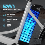 Qlife Triker Plus Electric Bike, Over 750W Brushless Motor Electric Tricycle for Adults, 48V 13Ah, Max 20MPH Up to 65 Miles，20x4.0 Fat Tire E-Bike（white）