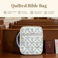 thumbnail image 6 of Xoenoiee Blue Bow Lily Flower Print Bible Covers for Women Lightweight Quilted Bible Case Bag Tote Bag with Handle and Zipper Clouse Bible Carrying Accessories, 6 of 7