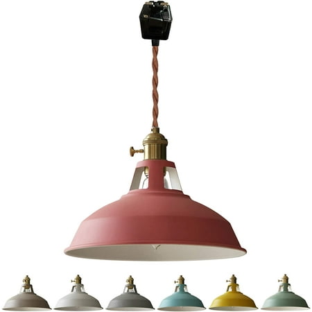 

FSLiving J Track Pendants Lighting Iron Art Iron Macaron Red Decoratefor Instant Pendant Light for Cabinet Kitchen Island Customizable Track Lighting Bulbs Not Included - 1 Lights