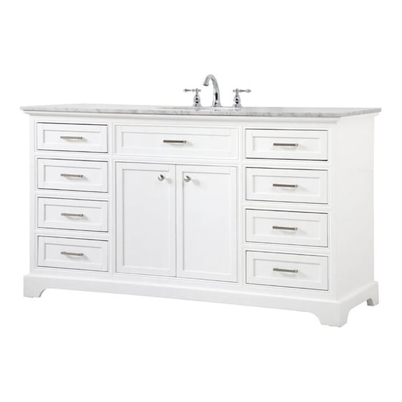 60 inch single bathroom vanity in white