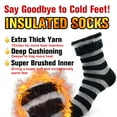 thumbnail image 2 of Busy Socks Men's Heavy Cozy Snowboarding Socks,Large,Dark Grey Stripe, 2 of 8