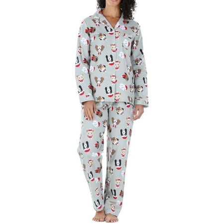 

PajamaMania Women and Women s Plus Long Sleeve Pajama 2-Piece Female Pant Set
