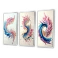 thumbnail image 3 of Designart "Swirling Multicolored Paint II" Modern Framed Wall Art Set Of 3 - Pink Abstract Spirals Frame Gallery Set For Office Decor, 3 of 6