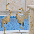 thumbnail image 3 of TERESA'S COLLECTIONS 33-39" Crane Metal Garden Statues, Set of 2, Waterproof Decor, Gift for Mom, 3 of 8