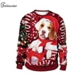 thumbnail image 3 of Chándal de Navidad feo para hombre, sudaderas falsas de dos piezas, jersey de cuello redondo, sudaderas con gráfico de perro, ropa de calle Y2K, 3 of 4