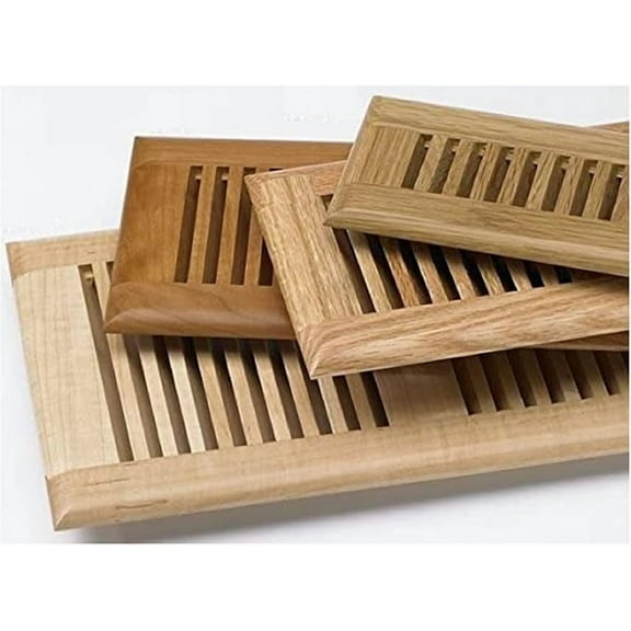 Maple Wood Floor Register, 4x10Inch (Duct Opening Measurements), Light Finish, D