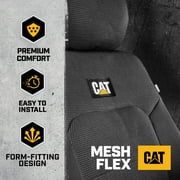 CAT MeshFlex Front Car Seat Covers for Truck SUV Van, Set of 2 Airbag Compatible, Durable Mesh Universal Auto Protectors, Black