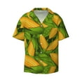 thumbnail image 5 of Picia Fresh Corn 1 Men's Linen Shirts Short Sleeve Cuban Beach Shirts Casual Shirts Button Down Shirt for Men Beach Summer Wedding Shirt-XX-Large, 5 of 7