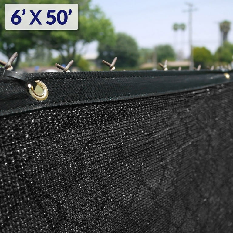 Clevr 6'x50' Fence Wind Privacy Screen with Grommets, Black | 3