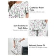 thumbnail image 4 of SHOWMALL Women's Plus Size Printed 2 Piece Outfit Set, Lavender Mist Rose 3X Scoop Neck Short Sleeve Top and Pocket Pants, Floral Print Lounge & Sleepwear, 4 of 8