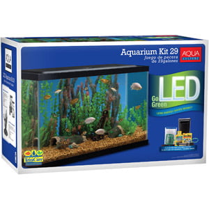 29-Gallon Fish Aquarium Starter Pack with LED Fish Tank Aqua Complete Kit Filter 