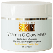 Vitamin C Mask for Face – Brightening Face Masks Skin Care Contains Glycolic Acid and Lactic Acid + Squalane Oil – Hydrating Beauty Face Mask for Glowing Youthful Skin and Smooth Even Skin Tone 2oz