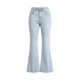 thumbnail image 6 of QATAINLAV Women's High Waist Flare Jeans Slim Fit Bell Bottom Wide Leg Jean Pants Solid Color Casual Bootcut Denim Trousers with Pockets Light Blue XL, 6 of 6