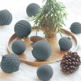 thumbnail image 6 of FastXmas 12 Pcs Velvet Christmas Balls Set 2.4 Inches Flocked Christmas Tree Ball Decorations Plastic Decorative Hanging Ball Ornament Xmas Bulk Decorations Xmas Tree Ornament for Holiday Party(Gray), 6 of 8