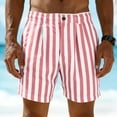 thumbnail image 6 of BVnarty Men's Striped Relaxed Fit Swim Trunks with Compression Liner Quick Dry Board Shorts Beach Shorts with Pockets Pink L, 6 of 7