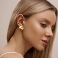 thumbnail image 4 of Lancharmed Gold Plated Earrings for Mother,Round Smooth Stud Earring Friend Gifts for Women, 4 of 7