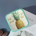 thumbnail image 4 of Creowell Pineapple Flexible Storage Jewelry Box for Travel Essential, Compact Size for Necklace, Ring, Earring Organization Green, 4 of 5