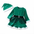 thumbnail image 2 of LSLJS Robe de Noël pour Tout-Petite Fille, Robe à Manches Longues pour Filles avec Coutures, Ensemble Robe et Bandeau pour Enfants, Robes de Jeu pour Filles, 2 of 9