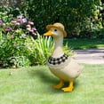 thumbnail image 2 of Porch goose，Porch goose outfits，Pastoral Style Porch Goose Outfits, Buckwheat Hat & Bandana Scarf for 23" Lawn Statue Pet Costume for Patio Yard Garden Decoration (Yellow Daisy), 2 of 9