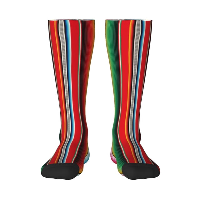 Balery Mexican Serape Blanket Stripes Calcetines novedosos Calcetines deportivos Calcetines hasta la rodilla Calcetines de algodón Calcetines originales y geniales