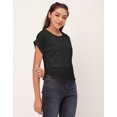 thumbnail image 3 of Moomaya Solid Color Basic Tops For Women, Short Sleeve Round Neck Crepe Tops, 3 of 8