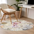 thumbnail image 4 of Round Rugs 4Ft, Coastal Jellyfish Round Area Rug Washable Indoor Throw Carpet, Vintage Nautical Summer Beach Starfish Soft Non Slip Circle Rug for Kitchen Nursery Room Home Decor Aesthetic, 4 of 8