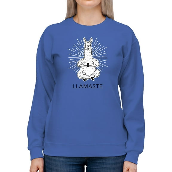 Namaste Llama Sweatshirt Women -GoatDeals Designs, Female Large