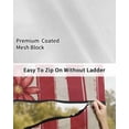 thumbnail image 6 of 4th of July RV Awning Sun Shade Screen 9'X15.3' Red Stars Stripes Mesh Sunscreen Freedom Floral Vase Awning Shade Screen with Zipper UV Blocker Completed Kits for RV Motorhome Camper Trailer, 6 of 7