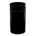 thumbnail image 2 of Jofel Bote De Basura De Media Luna Con Tapa Tipo Cenicero Negro Con Capacidad 45.5L Fabricado Con Lámina Galvanizada Calibre 20, 2 of 3