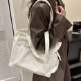 thumbnail image 2 of Stylago Canvas Tote Bags for Women Large Capacity Shoulder Purses with Side Pocket College Students Casual Book Pack for Daily Use White, 2 of 7