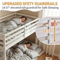 thumbnail image 3 of Zimtown Bunk Bed Twin over Full with 14.57" Height Safety Guardrail, Low Floor Wood Bed Frame , White, 3 of 9