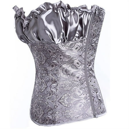 

Cathalem M47 Corset Tops For Women Bustier Shapewear Lingerie Lace Waist Push Up Bodysuit Support Bodysuit Underwear Grey XX-Large