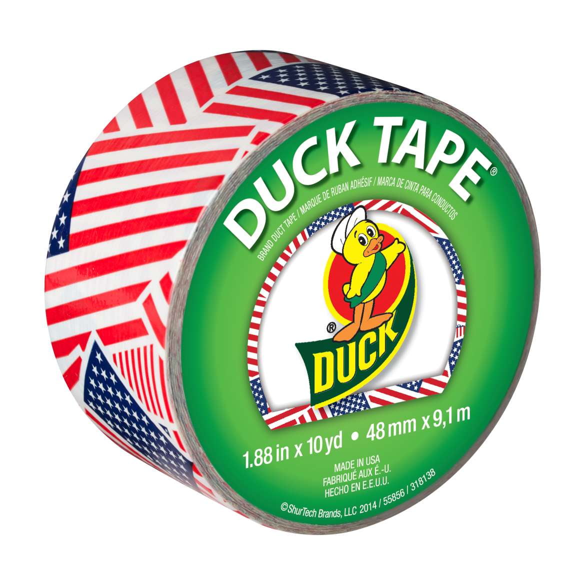 Duck Brand 1.88" x 10 Yd. USA Flag Printed Duct Tape
