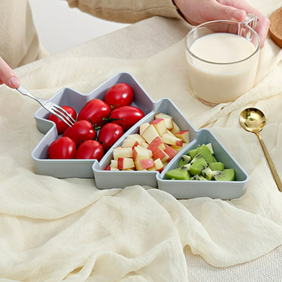 Toyandona 2Pcs Practical Plastic Fruit Bowl Christmas Tree Shape Snack Dish with Phone Holder