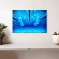 thumbnail image 2 of Elephant Stock Swimming Contest Wall Art - Horizontal Canvas Wall Art - Living Room Wall Decor - Sports Canvas - Blue And Turquoise Decor - 12" x 8", 2 of 8