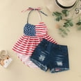 thumbnail image 3 of Quealent Independence Day Baby Girl Ribbed Bodysuit Bloomer Shorts Outfits 4th of July Baby Girl Outfits Summer Clothes Red,3-4 Years, 3 of 5