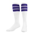 thumbnail image 1 of Calcetines TCK Retro con tubo de 3 rayas, color morado, talla mediana, 1 of 5