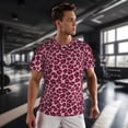 thumbnail image 3 of Wukai Rose Leopard Print Print Men's Short-Sleeved Mesh T-Shirt,Quick-Dry Short Sleeve Workout T-Shirt-5X-Large, 3 of 8