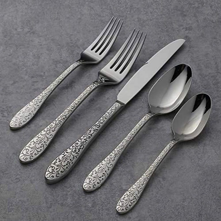 Lenox Oneida Ivy Flourish 20-Piece Flatware Set, Stainless Steel
