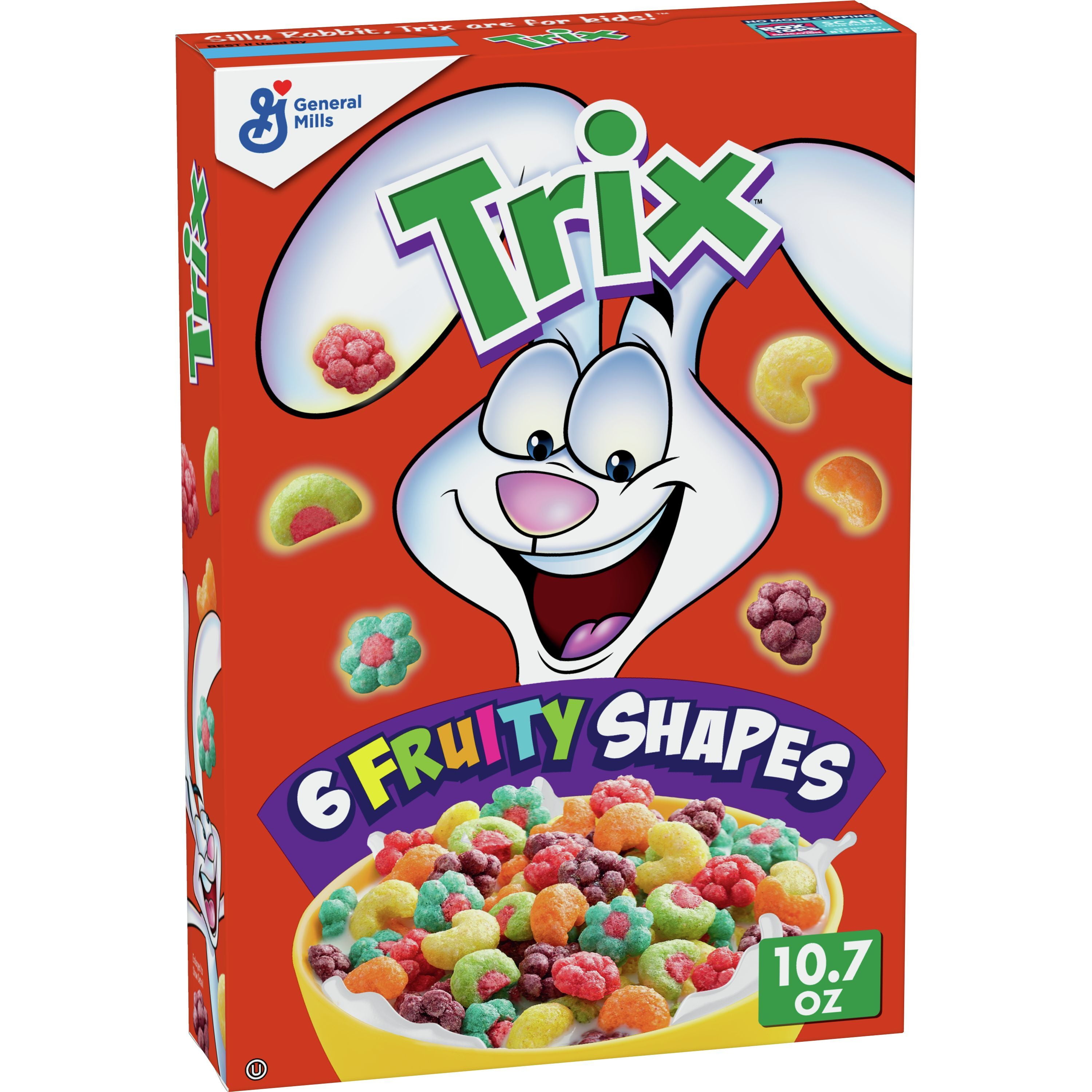 Trix Fruity Breakfast Cereal, 6 Fruity Shapes, Whole Grain, 10.7 OZ 