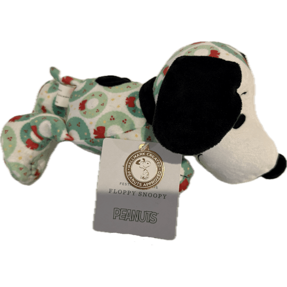 Hallmark Peanuts Floppy Snoopy Christmas Plush Stuffed Animal 10 Inch