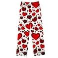 thumbnail image 7 of CZHJS Valentine's Day Womens Pajamas Long Sleeve Party Holiday Loungewear Pj Sets Matching Outfits Pajama Wide Leg Pants and Button Down Collared Shirts Sets2 Piece Plus Size, 7 of 7