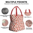 thumbnail image 3 of Pink Strawberry Plants Fruit Drawstring Lunch Bag Women - Drawstring Lunch Bag Insulated for Work Office - Stain-Resistant Large Lunchbags for Women with Multi-Pockets, 3 of 6